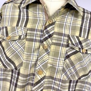 Men’s Plaid Button Down Shirt XXL